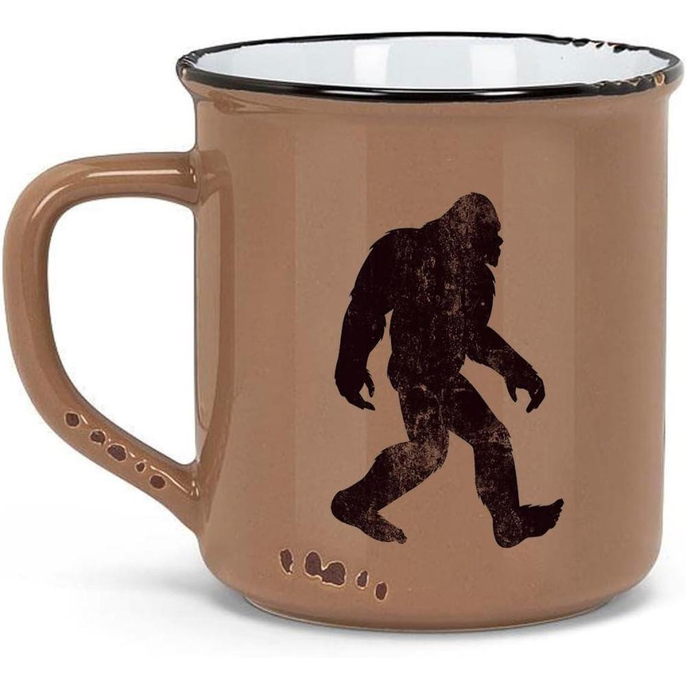 image:imageBlack Lantern Buffalo Landscape Coffee Mug  14oz Stoneware EnamelStyle MugRustic Bigfoot
