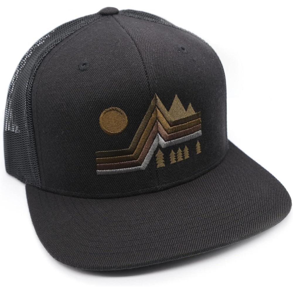 image:imageBlack Lantern Hats for Women ampamp Men  Trendy Mens Snapbacks Trucker ampamp Baseball Caps  Alpine  Adjustable Mesh Back Trucker Hat  Black Trucker Hat for Hiking Camping  Mountain Themed Hat