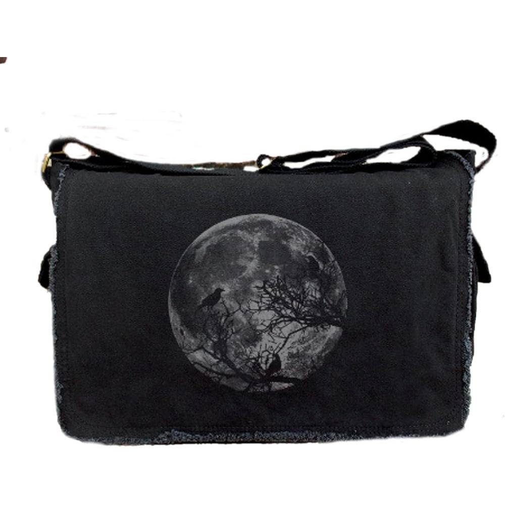 image:imageBlack Lantern Messenger Bag  Vintage Canvas Crossbody Satchel for Men ampamp Women Stylish Shoulder Bag for Work or TravelMoon  Ravens