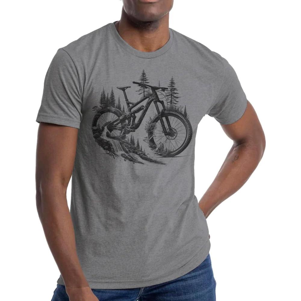 image:imageBlack Lantern Nature TShirt  Screen Printed Mountain Graphic Tee for Men Comfortable Outdoor ShirtMountain Bike  Forest