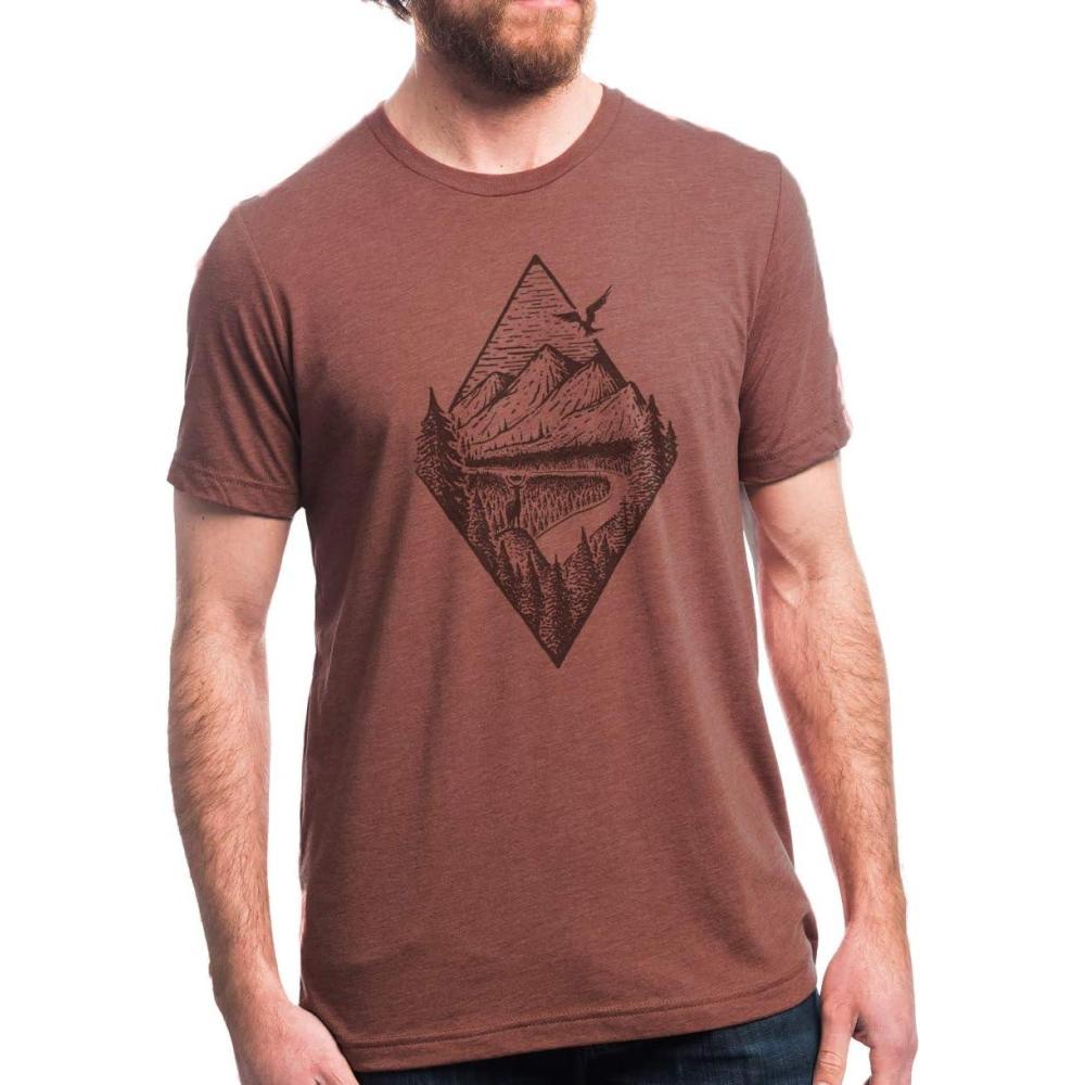 image:imageBlack Lantern Nature TShirt  Screen Printed Mountain Graphic Tee for Men Comfortable Outdoor ShirtRiver Mountain Forest