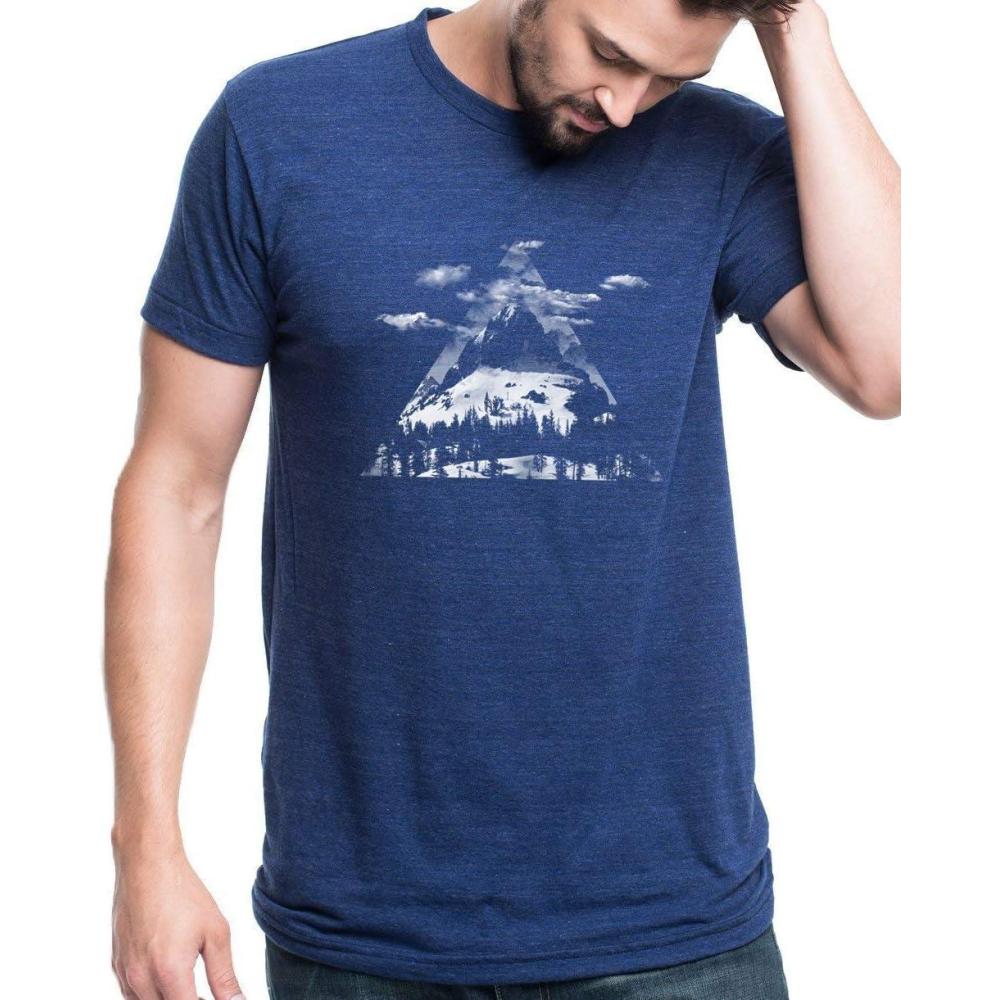 image:imageBlack Lantern Nature TShirt Mountain and Clouds TriBlend Graphic Tees  Sizes Small to 2XL Available  Mountain Wild Indigo Tee Shirt