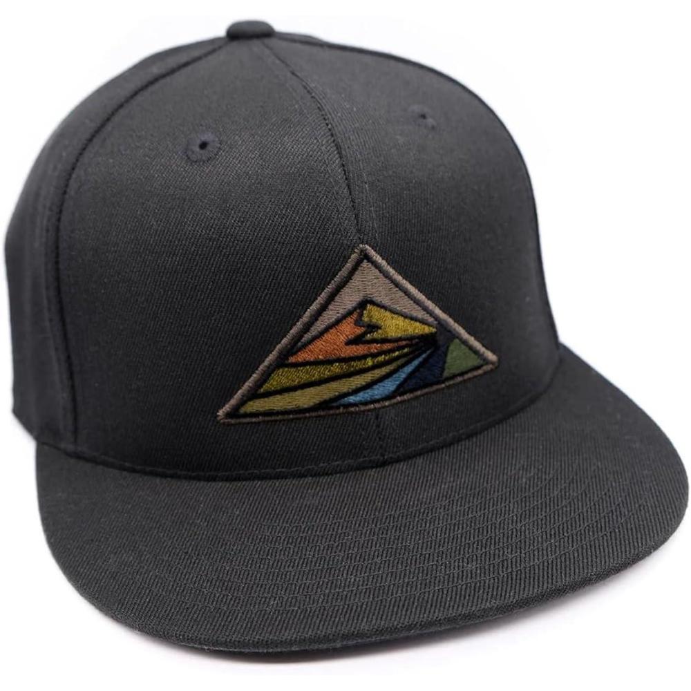 image:imageBlack Lantern Snapback Hat  Outdoor Nature Cap for Men Curved Bill Pro Style Baseball Hat with Clean Modern DesignMountain Prismatic