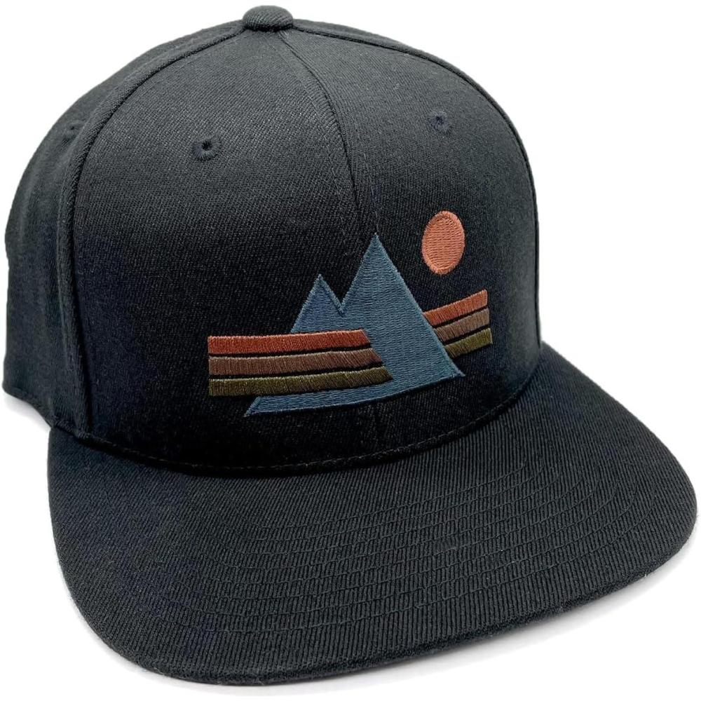 image:imageBlack Lantern Snapback Hat  Outdoor Nature Cap for Men Curved Bill Pro Style Baseball Hat with Clean Modern DesignPeaks  Sun Rays