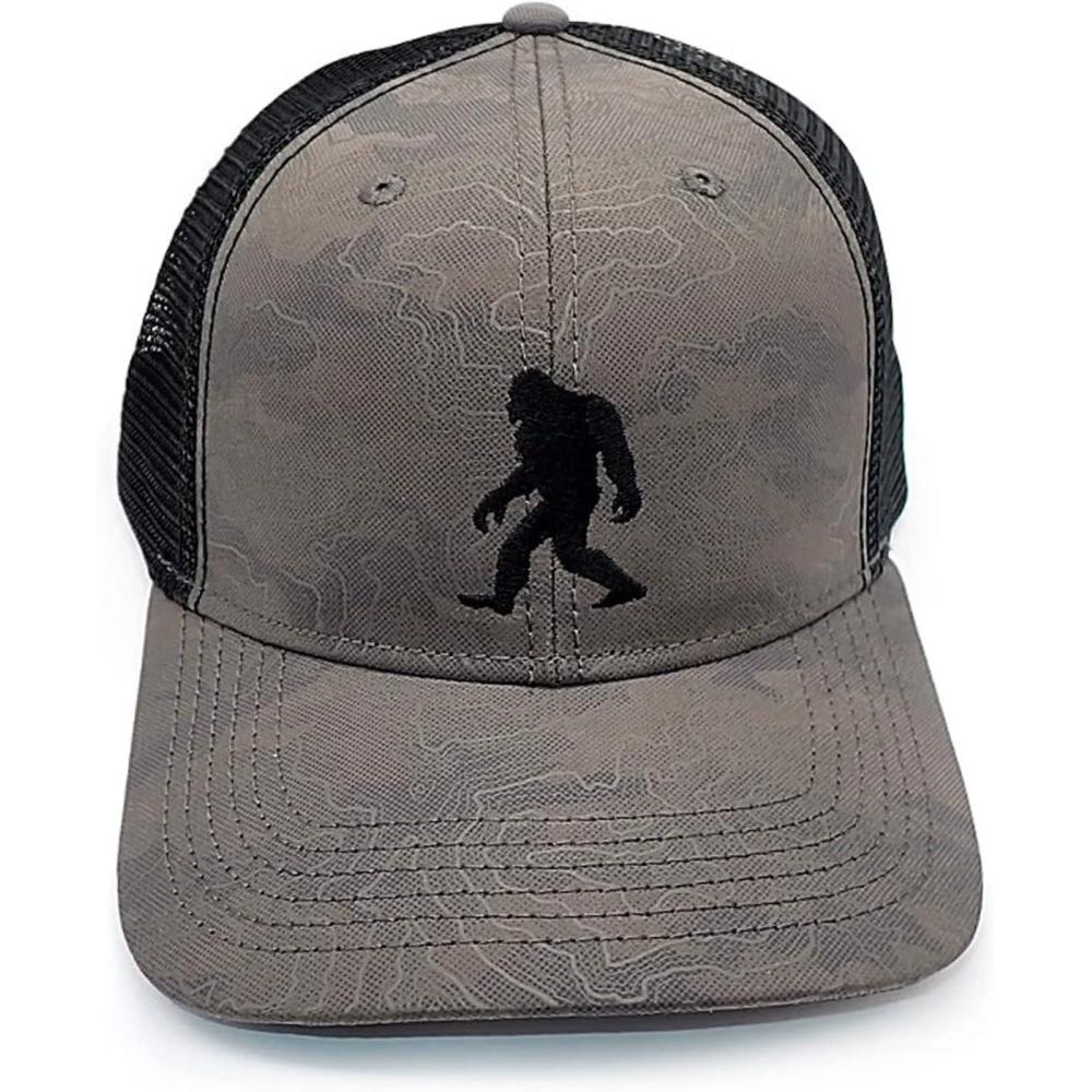 image:imageBlack Lantern Trucker Hat  Curved Bill Snapback Cap for Men ampamp Women Outdoor Nature HeadwearBigfoot Topographic