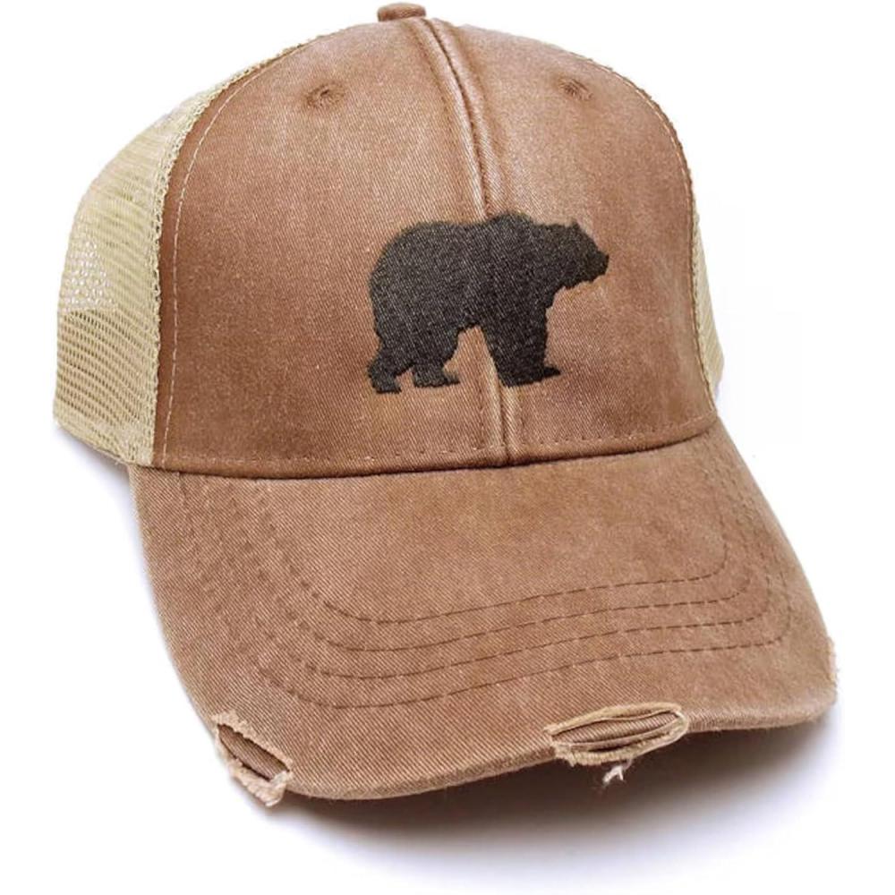 image:imageBlack Lantern Trucker Hat  Distressed Mesh Back Adjustable Cap for Men ampamp Women Curved Bill Outdoor HatBear