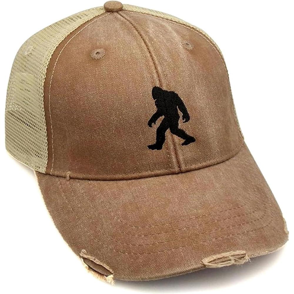 image:imageBlack Lantern Trucker Hat  Distressed Mesh Back Adjustable Cap for Men ampamp Women Curved Bill Outdoor HatBigfoot