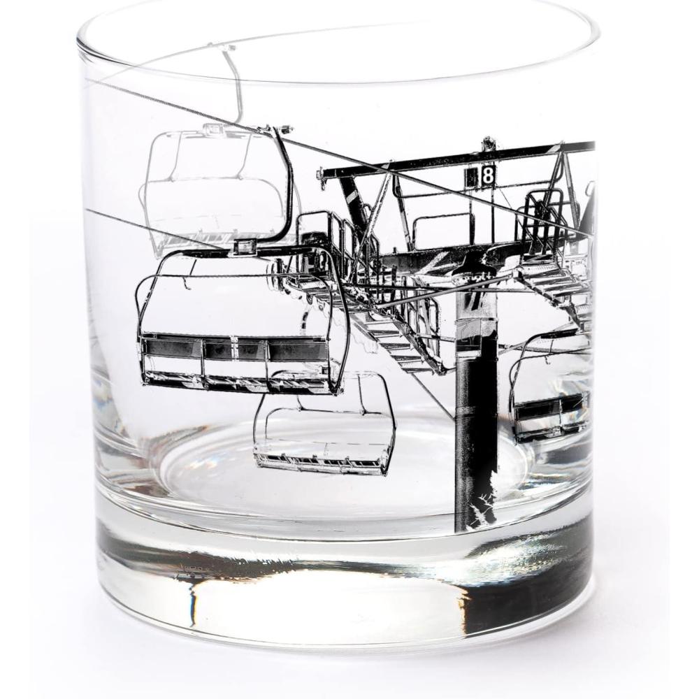 image:imageBlack Lantern Whiskey Glasses  Unique Themed Cocktail ampamp Everyday Use Drinking Glasses Perfect for Outdoor Enthusiasts ampamp Nature Lovers  One 11oz Glass Bigfoot in the ForestSki Lift