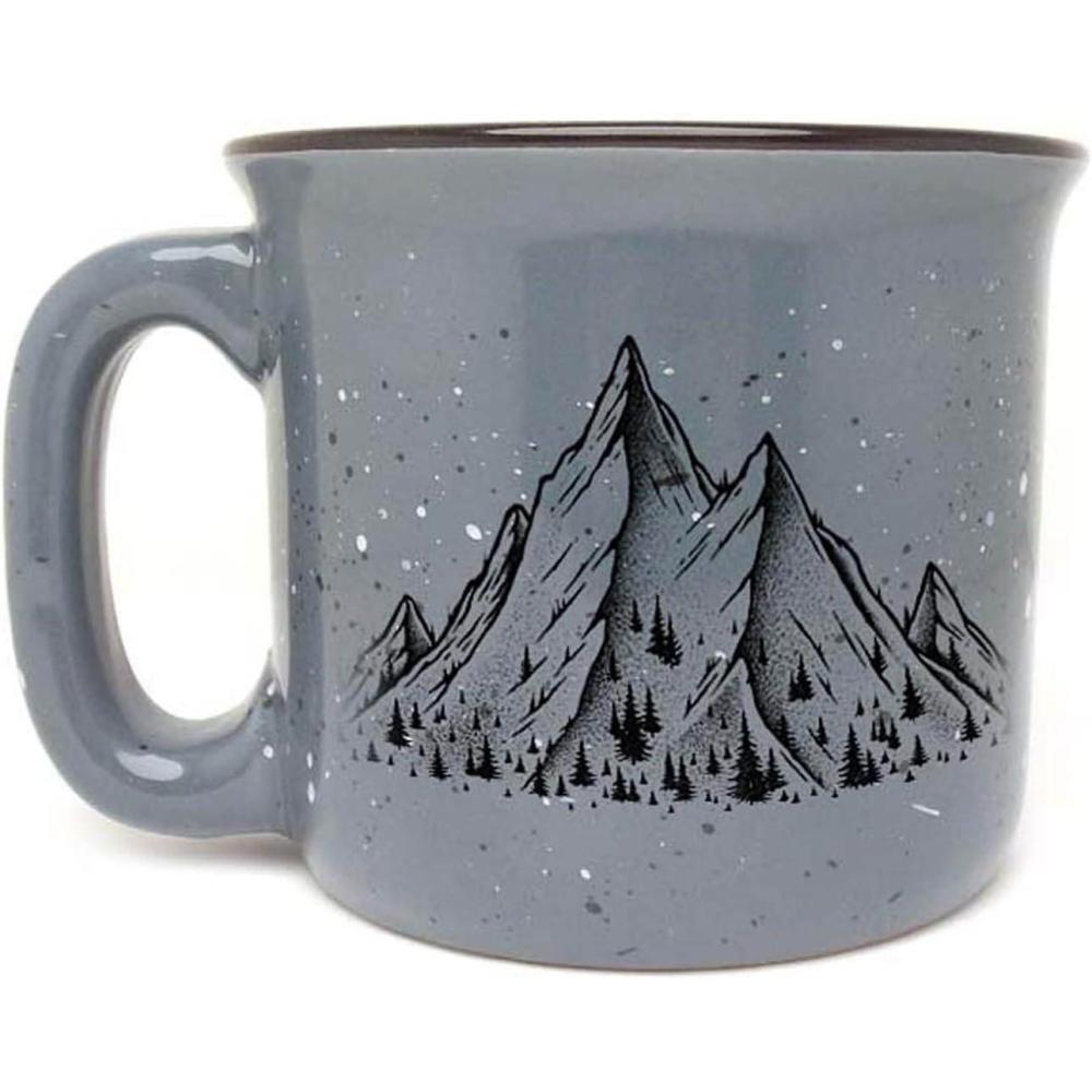 image:imageCeramic Mug by Black Lantern  Speckled Coffee Mug for Women and Men with Mountain Range Design 1pc