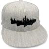 image:imageBlack Lantern Snapback Hat  Outdoor Nature Cap for Men Curved Bill Pro Style Baseball Hat with Clean Modern DesignFish and Forest