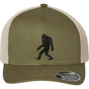 Black Lantern Bigfoot Trucker Hat – Adjustable Mesh Back Outdoor Cap for Men & Women – Hiking, Camping & Adventure Hat(Olive/Tan)