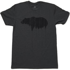 Black Lantern Nature T-Shirt – Screen Printed Mountain Graphic Tee for Men, Comfortable Outdoor Shirt(Bear Above Tree Line)