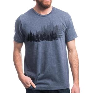 Black Lantern Nature T-Shirt – Screen Printed Mountain Graphic Tee for Men, Comfortable Outdoor Shirt(Forest Layers)