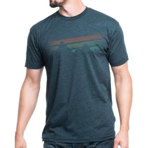 Black Lantern Nature T-Shirt – Screen Printed Mountain Graphic Tee for Men, Comfortable Outdoor Shirt(Mountain Fade)