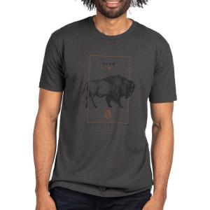 Black Lantern Nature T-Shirt – Screen Printed Mountain Graphic Tee for Men, Comfortable Outdoor Shirt(Roam)