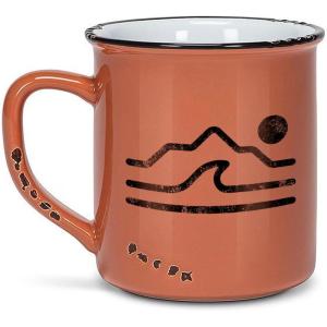 Black Lantern Retro Styled Large Coffee Mug – Mountains and Waves – Ceramic Camper Styled Mugs for Tea and Coffee – 14 Ounce Capacity(Mounain Desert Waves)