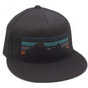 Black Lantern Snapback Hat – Outdoor Nature Cap for Men, Curved Bill Pro Style Baseball Hat with Clean Modern Design(Mountain Fade Design)
