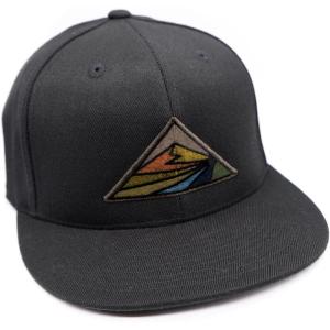Black Lantern Snapback Hat – Outdoor Nature Cap for Men, Curved Bill Pro Style Baseball Hat with Clean Modern Design(Mountain Prismatic)