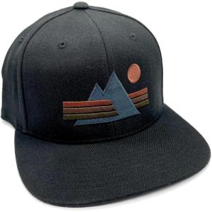 Black Lantern Snapback Hat – Outdoor Nature Cap for Men, Curved Bill Pro Style Baseball Hat with Clean Modern Design(Peaks + Sun Rays)
