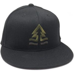 Black Lantern Snapback Hat – Outdoor Nature Cap for Men, Curved Bill Pro Style Baseball Hat with Clean Modern Design(Tides + Trees)