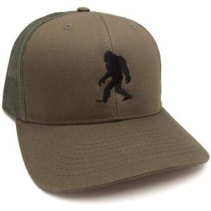 Black Lantern Trucker Hat – Curved Bill Snapback Cap for Men & Women, Outdoor Nature Headwear(Bigfoot Silhouette)