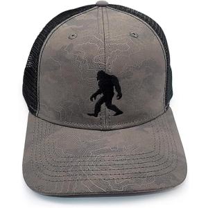 Black Lantern Trucker Hat – Curved Bill Snapback Cap for Men & Women, Outdoor Nature Headwear(Bigfoot Topographic)