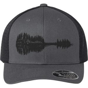 Black Lantern Trucker Hat – Curved Bill Snapback Cap for Men & Women, Outdoor Nature Headwear(Nature Guitar)