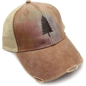 Black Lantern Trucker Hat – Distressed Mesh Back Adjustable Cap for Men & Women, Curved Bill Outdoor Hat(Wilderness Area)