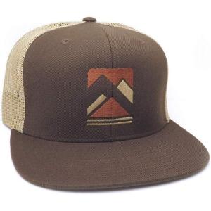 Black Lantern Trucker Trucker Hat – Brown & Tan Vintage Inspired Cap for Outdoor Enthusiasts – Rustic Mountain – Brown and Tan Mesh Backed Trucker Hat for Hiking Camping – Outdoor Aesthetic Headwear