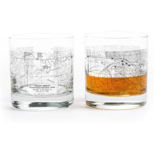 Black Lantern Whiskey Glasses – National Park Topographic Map Old Fashioned Glasses – 11oz. Rock Glass Set of 2 – Cocktail & Everyday Use Drinking Glasses – Dishwasher Safe (Yellowstone)(Great Smoky Mountains)
