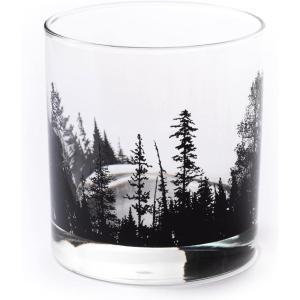 Black Lantern Whiskey Glasses – Unique Themed Cocktail & Everyday Use Drinking Glasses, Perfect for Outdoor Enthusiasts & Nature Lovers – (One 11oz. Glass) (Bigfoot in the Forest)(Forest Landscape)