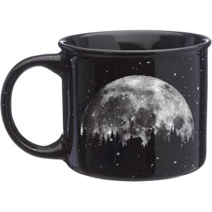 Coffee Mugs by Black Lantern – Speckled Ceramic Coffee Cups for Women and Men – Moon and Cabin Coffee Cup – Hot Chocolate Cappucinos Lattes – Large Ceramic Coffee Mug – Rustic Decor – Camping Mugs