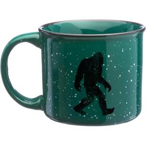 Large Coffee Mug by Black Lantern – Rustic Bigfoot Speckled 15oz. Dark Green Mug – Microwave-Safe Mug for Hot Beverages(Bigfoot)