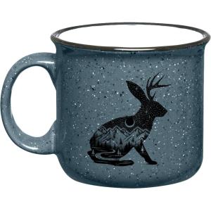 Large Coffee Mug by Black Lantern – Rustic Bigfoot Speckled 15oz. Dark Green Mug – Microwave-Safe Mug for Hot Beverages(Jackalope)