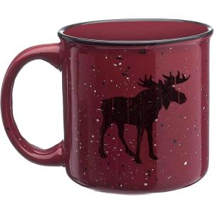 Large Coffee Mug by Black Lantern – Rustic Bigfoot Speckled 15oz. Dark Green Mug – Microwave-Safe Mug for Hot Beverages(Rustic Moose)