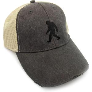 Rustic Bigfoot Trucker Cap – Men’s Pre Curved Baseball Cap with Mesh Back and Adjustable Snapback