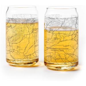 Set of 2 Pint Glasses – Rocky Mountain National Park Topographic Map Beer Glasses – Set of Two 16oz. Glasses by Black Lantern(Great Smoky Mountain)