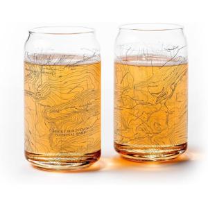 Set of 2 Pint Glasses – Rocky Mountain National Park Topographic Map Beer Glasses – Set of Two 16oz. Glasses by Black Lantern(Rocky Mountain)