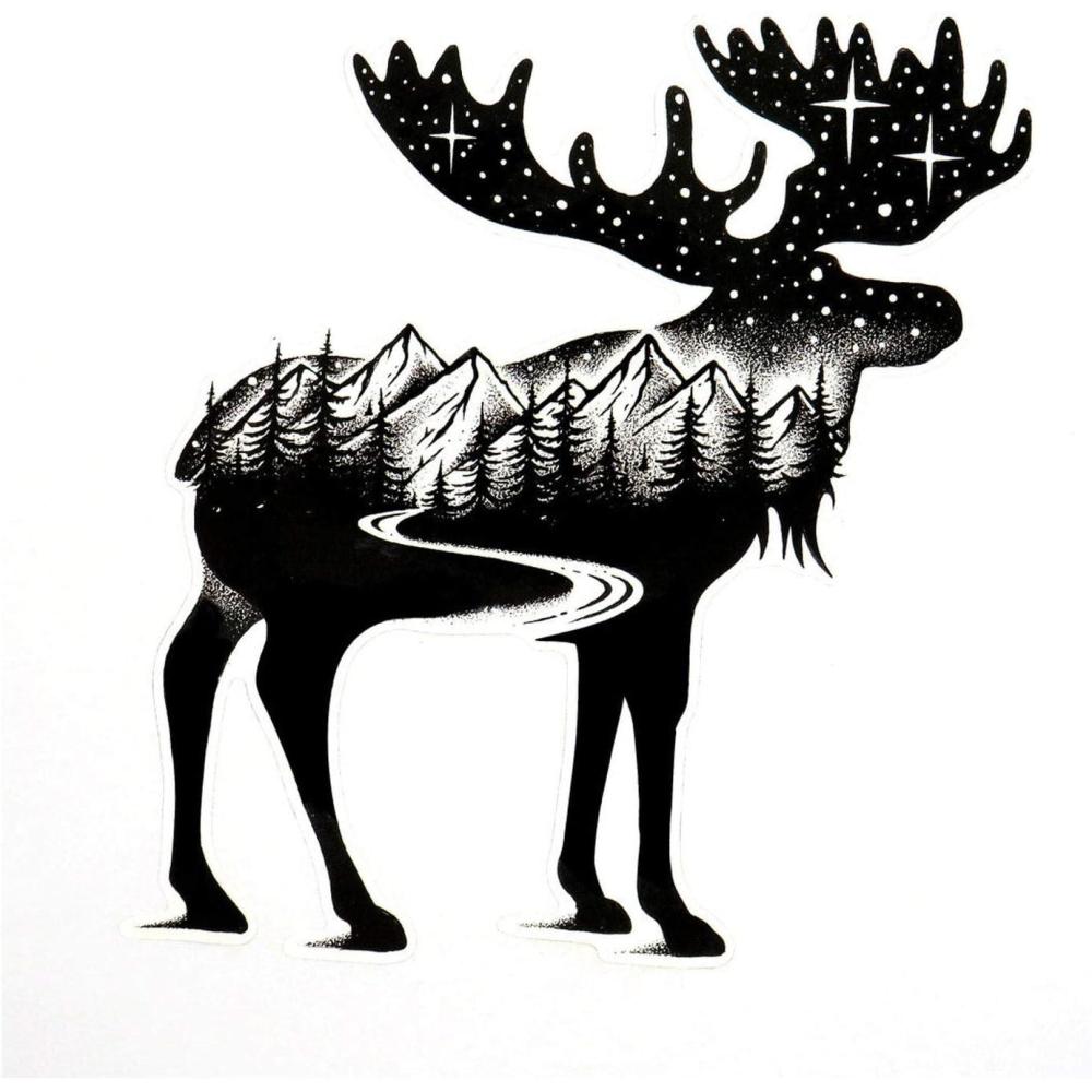 image:imageBlack Lantern Outdoor Stickers  Nature Themed Decals  Nature Mountain amp Outdoor Themed Vinyl Decal For Cars Water Bottles and Coolers  Gifts for Nature Lovers Mountain GoatMoose  Forest