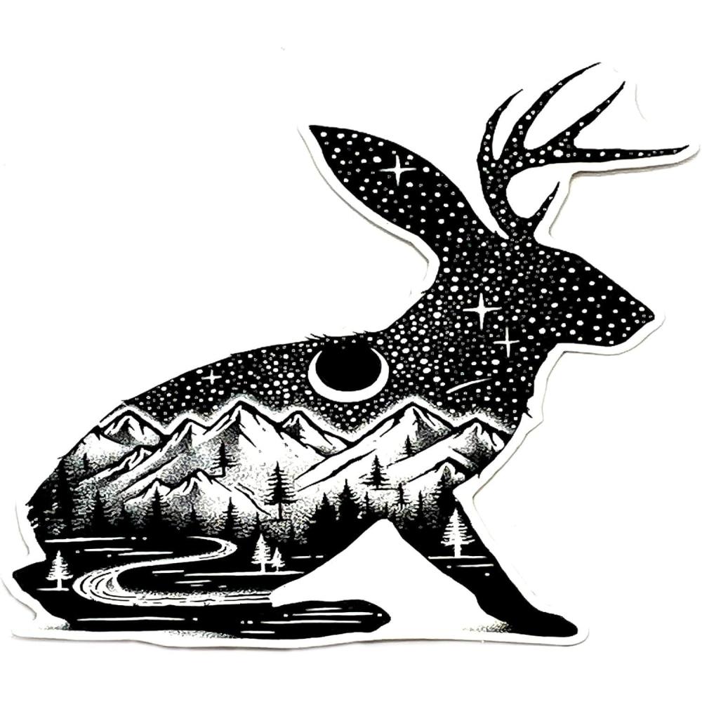 image:imageBlack Lantern Outdoor Stickers  Nature Themed Decals  Nature Mountain amp Outdoor Themed Vinyl Decal For Cars Water Bottles and Coolers  Gifts for Nature Lovers Mountain GoatJackalope