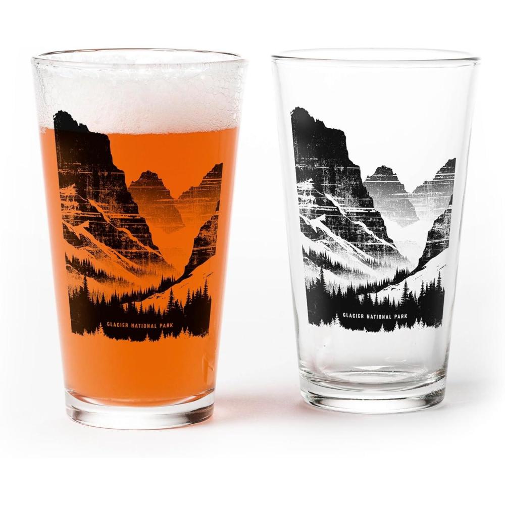 image:imageBlack Lantern Themed Pint Glasses  National Park Designs for Craft Beer Enthusiasts and Home Bars  Set of Two 16oz Glasses Unique Everyday Drinking Glasses amp Glassware Set of 2 CanyonlandsGlacier