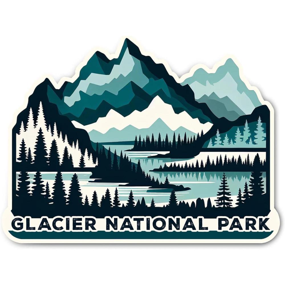 image:imageVinyl Stickers by Black Lantern  Outdoor Stickers amp Car Decals  Glacier National Park Sticker and Decal  Water Bottle Stickers and Computer Decals  Colorful Sticker for GlacierNational Park