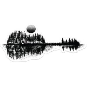 Black Lantern Outdoor Stickers – Nature Themed Decals – Nature Mountain & Outdoor Themed Vinyl Decal For Cars, Water Bottles and Coolers – Gifts for Nature Lovers (Mountain Goat)(Nature Guitar)