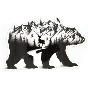 Black Lantern Outdoor Stickers – Nature Themed Decals – Nature Mountain & Outdoor Themed Vinyl Decal For Cars, Water Bottles and Coolers – Gifts for Nature Lovers (Mountain Goat)(Bear & Mountain)