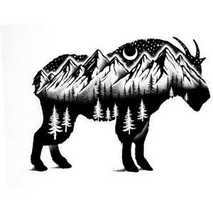 Black Lantern Outdoor Stickers – Nature Themed Decals – Nature Mountain & Outdoor Themed Vinyl Decal For Cars, Water Bottles and Coolers – Gifts for Nature Lovers (Mountain Goat)(Mountain Goat)