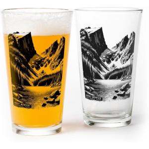 Black Lantern Themed Pint Glasses – National Park Designs for Craft Beer Enthusiasts and Home Bars – (Set of Two 16oz. Glasses) Unique Everyday Drinking Glasses & Glassware Set of 2 (Canyonlands)(Rocky Mountain)