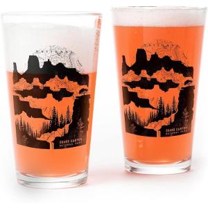 Black Lantern Themed Pint Glasses – National Park Designs for Craft Beer Enthusiasts and Home Bars – (Set of Two 16oz. Glasses) Unique Everyday Drinking Glasses & Glassware Set of 2 (Canyonlands)(Grand Canyon)