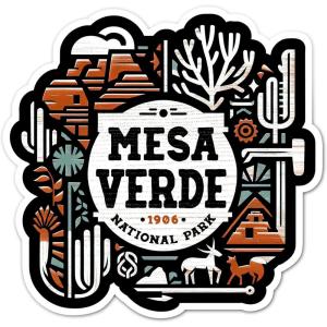 Vinyl Stickers by Black Lantern – Outdoor Stickers & Car Decals – Mesa Verde National Park Sticker and Decal – Water Bottle Stickers and Computer Decals – Colorful Sticker for Mesa Verde National Park