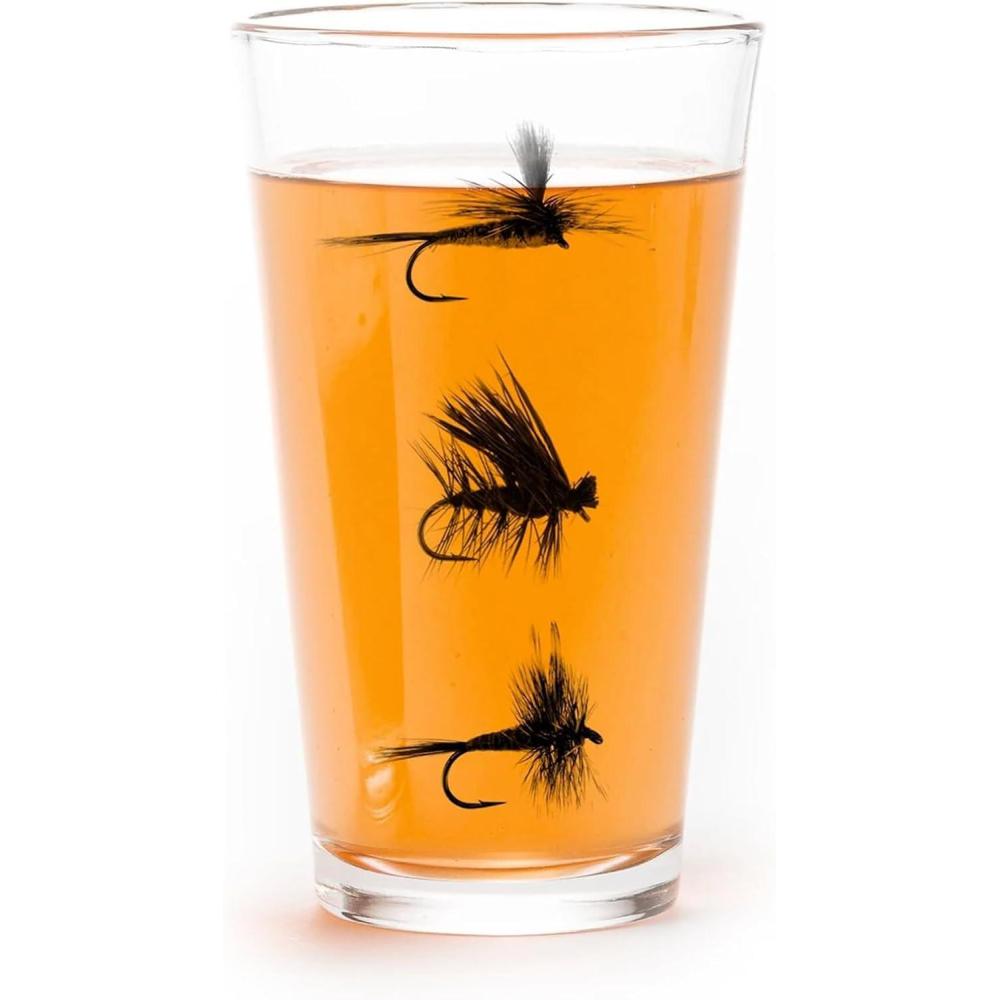 image:imageBlack Lantern Forest and Clouds Pint Glass  16 oz Heavy Base Craft Beer Tumbler  Nature Landscape DesignFly Fishing Flies